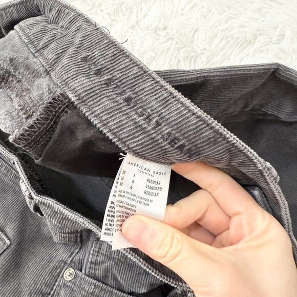 Women American Eagle High Rise Straight Leg Jeans Smoke Gray 6 Regular - Picture 6 of 8